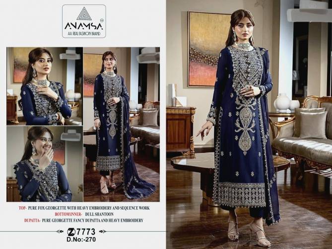 270 Anamsa Faux Georgette Pakistani Suits Wholesale Suppliers In Mumbai
